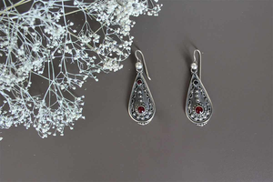 Silver earrings with grenades LH037